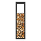 Leñero de Interior Kekai Rack II 40x25x150 cm Almacenaje de Madera con Estructura de Acero Galvanizado, Color Negro