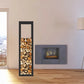 Leñero de Interior Kekai Rack II 40x25x150 cm Almacenaje de Madera con Estructura de Acero Galvanizado, Color Negro